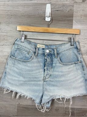 Anthropologie Pilcro High-Rise Button-Fly Distressed Denim Shorts - Size 28